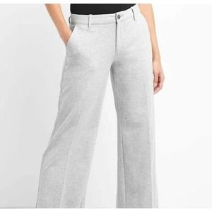 Gap Womens 16L Wide Leg Trouser Pants Jersey Stretch High Rise Heather Gray